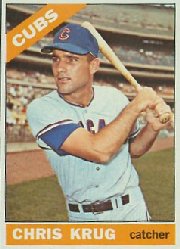 1966 Topps Baseball Cards      166     Chris Krug RC